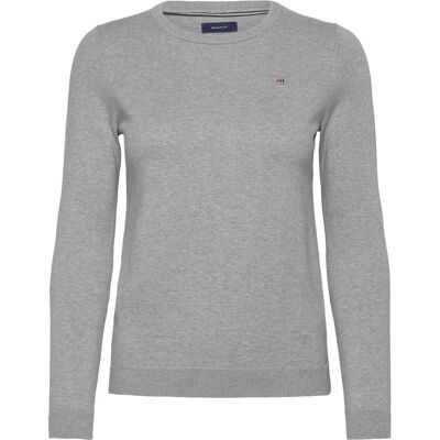 Gant Cotton C-Neck M GREY MELANGE M Gant Cotton C-Neck M GREY MELANGE M