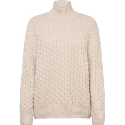 Gant Cable Knit Mock Neck L SEED MELANGE L Gant Cable Knit Mock Neck L SEED MELANGE L