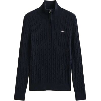 Gant Stretch Cable Half-Zip Sweater L EVENING BLUE L Gant Stretch Cable Half-Zip Sweater L EVENING BLUE L