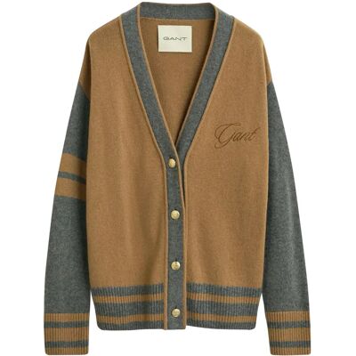 Gant Varsity V-Neck Cardigan M WHISKEY BROWN M Gant Varsity V-Neck Cardigan M WHISKEY BROWN M