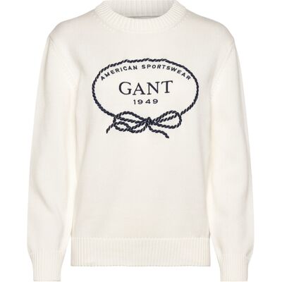 Gant Graphic Cotton C-Neck XS EGGSHELL XS Gant Graphic Cotton C-Neck XS EGGSHELL XS