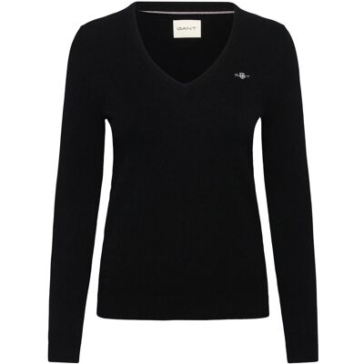 Gant Lambswool Blend V-Neck XXL BLACK XXL Gant Lambswool Blend V-Neck XXL BLACK XXL