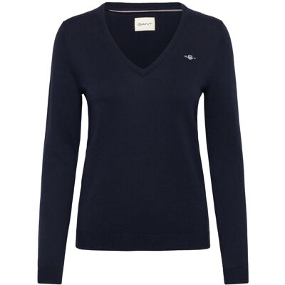 Gant Cotton V-Neck M MARINE M Gant Cotton V-Neck M MARINE M