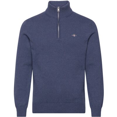 Gant Cotton Knit Half-Zip Sweater XXXL DARK JEANSBLUE MELANGE XXXL Gant Cotton Knit Half-Zip Sweater XXXL DARK JEANSBLUE MELANGE XXXL