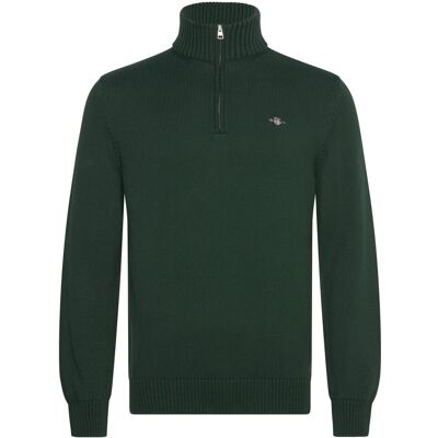 Gant Cotton Knit Half-Zip Sweater XXL TARTAN GREEN XXL Gant Cotton Knit Half-Zip Sweater XXL TARTAN GREEN XXL