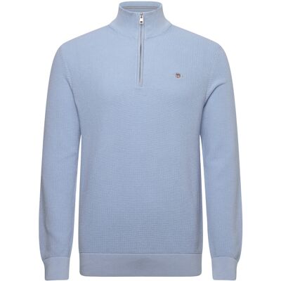 Gant Waffle Knit Half-Zip Sweater XXL FRESH BLUE XXL Gant Waffle Knit Half-Zip Sweater XXL FRESH BLUE XXL