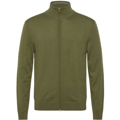Gant Extrafine Merino Wool Zip Cardigan S DARK CACTUS MELANGE S Gant Extrafine Merino Wool Zip Cardigan S DARK CACTUS MELANGE S
