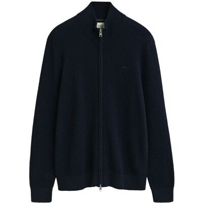 Gant Textured Cotton Merino Cardigan S EVENING BLUE S Gant Textured Cotton Merino Cardigan S EVENING BLUE S