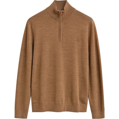 Gant Extrafine Merino Wool Half Zip S DK. SAND MELANGE S Gant Extrafine Merino Wool Half Zip S DK. SAND MELANGE S