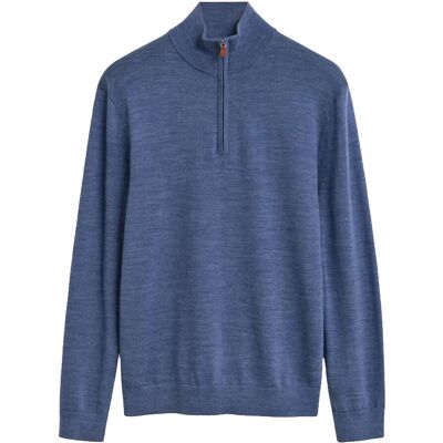 Gant Extrafine Merino Wool Half Zip XXL STONE BLUE MELANGE XXL Gant Extrafine Merino Wool Half Zip XXL STONE BLUE MELANGE XXL