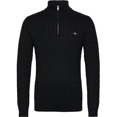 Gant Cable Knit Half-Zip Sweater XXL BLACK XXL Gant Cable Knit Half-Zip Sweater XXL BLACK XXL