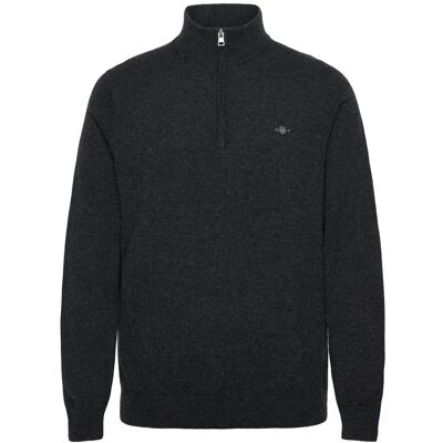 Gant Lambswool Blend Half Zip XXL CHARCOAL MELANGE XXL Gant Lambswool Blend Half Zip XXL CHARCOAL MELANGE XXL