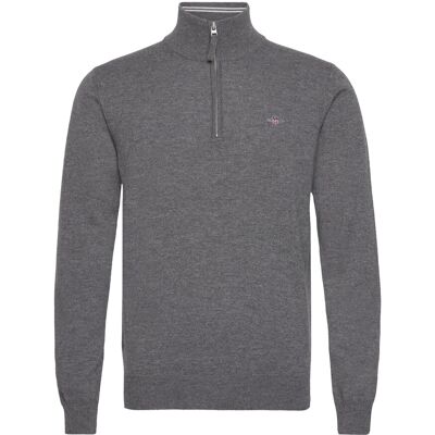 Gant Superfine Lambswool Half Zip L CHARCOAL MELANGE L Gant Superfine Lambswool Half Zip L CHARCOAL MELANGE L