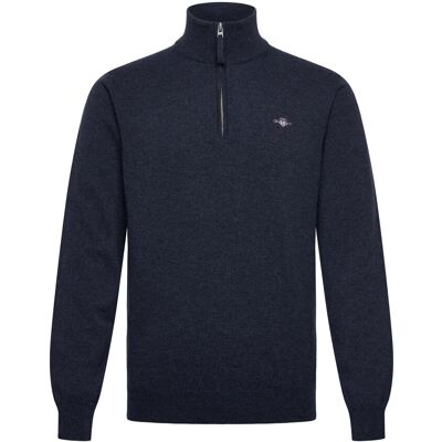 Gant Superfine Lambswool Half Zip M DARK NAVY MELANGE M Gant Superfine Lambswool Half Zip M DARK NAVY MELANGE M