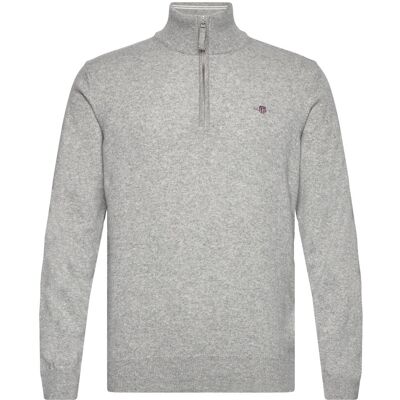Gant Superfine Lambswool Half Zip XXXL GREY MELANGE XXXL Gant Superfine Lambswool Half Zip XXXL GREY MELANGE XXXL