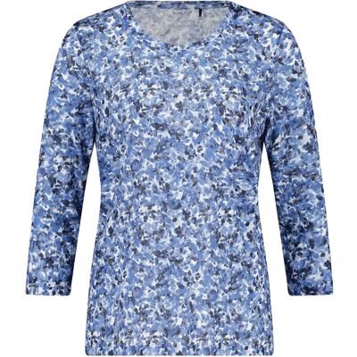 Weber T-Shirt 3/4 Sleeve 44 NIGHT SKY/LAKE BLUE MINIFLOWER 44 Weber T-Shirt 3/4 Sleeve 44 NIGHT SKY/LAKE BLUE MINIFLOWER 44
