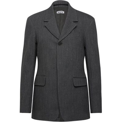 Hope Fossil Blazer Textured Blue Grey Stripe-36 42 TEXTURED BLUE GREY STRIPE 42 Hope Fossil Blazer Textured Blue Grey Stripe-36 42 TEXTURED BLUE GREY STRIPE 42