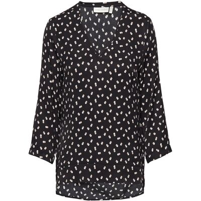 InWear Blake V-Neck Top 34 BLACK DOUBLE DOT 34 InWear Blake V-Neck Top 34 BLACK DOUBLE DOT 34