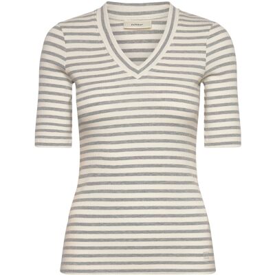 InWear Dagnaiw Striped V-Neck Mix Ss XS MEDIUM GREY/WHISPER WHITE XS InWear Dagnaiw Striped V-Neck Mix Ss XS MEDIUM GREY/WHISPER WHITE XS