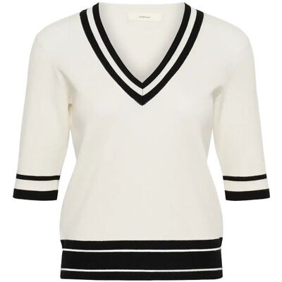 InWear Leenahiw V-Neck Blouse S VANILLA / BLACK STRIPE S InWear Leenahiw V-Neck Blouse S VANILLA / BLACK STRIPE S