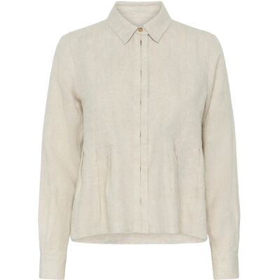 InWear Dilanaiw Pleated Shirt 40 ECRU MELANGE 40 InWear Dilanaiw Pleated Shirt 40 ECRU MELANGE 40