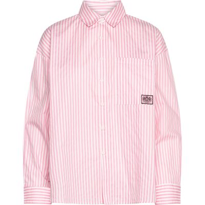 Juicy Couture Stripe Dog Crest Badge Shirt XXS PINSTRIPE PINK XXS Juicy Couture Stripe Dog Crest Badge Shirt XXS PINSTRIPE PINK XXS