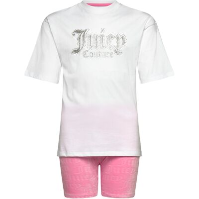 Juicy Couture Juicy Oversize Tee & Burnout Cycling Short Set 122 BEGONIA PINK 122 Juicy Couture Juicy Oversize Tee & Burnout Cycling Short Set 122 BEGONIA PINK 122