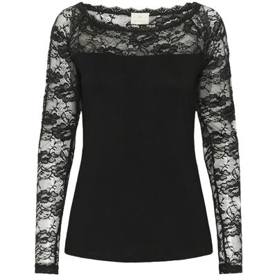 Kaffe Lacy Boat T-Shirt XXL BLACK DEEP XXL Kaffe Lacy Boat T-Shirt XXL BLACK DEEP XXL