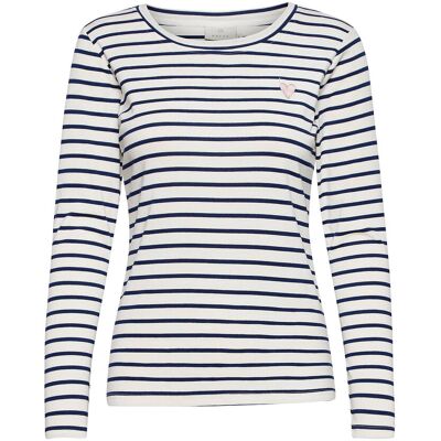 Kaffe Liddy T-Shirt M CHALK / 52737 MIDNIGHT MARINE M Kaffe Liddy T-Shirt M CHALK / 52737 MIDNIGHT MARINE M