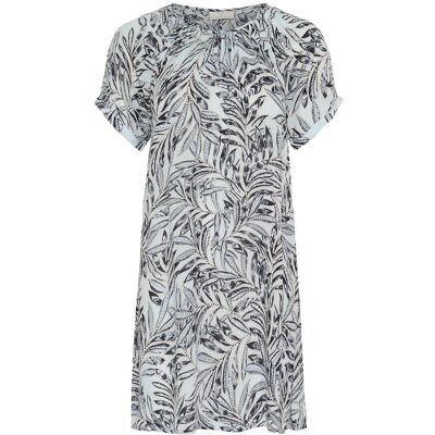 Kaffe Kaamber Tunic Printed 34 BLUE LEAF PRINT 34 Kaffe Kaamber Tunic Printed 34 BLUE LEAF PRINT 34