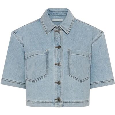 Kaffe Kaminna Denim Shirt 36 LIGHT BLUE WASHED DENIM 36 Kaffe Kaminna Denim Shirt 36 LIGHT BLUE WASHED DENIM 36