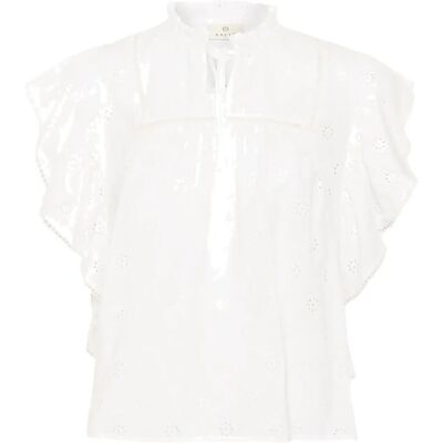 Kaffe Kafiona Frill Top 46 CHALK 46 Kaffe Kafiona Frill Top 46 CHALK 46