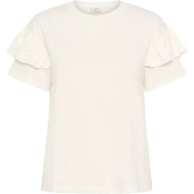 Kaffe Kaerin Flounce T-Shirt M CHALK M Kaffe Kaerin Flounce T-Shirt M CHALK M