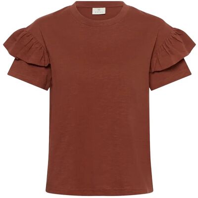 Kaffe Kaerin Flounce T-Shirt XS HENNA XS Kaffe Kaerin Flounce T-Shirt XS HENNA XS