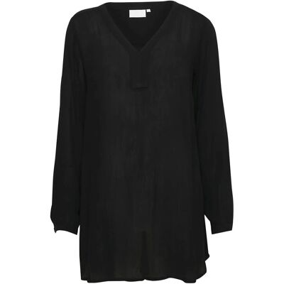 Kaffe Amber V-Neck Tunic 44 BLACK DEEP 44 Kaffe Amber V-Neck Tunic 44 BLACK DEEP 44
