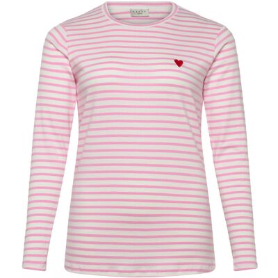 Kaffe Curve Kclia T-Shirt L CHALK/PINK - POPPY RED HEART L Kaffe Curve Kclia T-Shirt L CHALK/PINK - POPPY RED HEART L