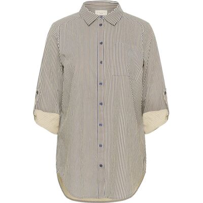 Kaffe Curve Kcnana Striped Shirt Tunic 48 MIDNIGHT/WHITE STRIPE 48 Kaffe Curve Kcnana Striped Shirt Tunic 48 MIDNIGHT/WHITE STRIPE 48