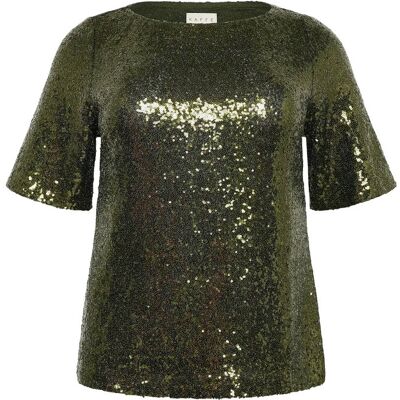 Kaffe Curve Kcmirana Sequin Blouse XL IVY GREEN XL Kaffe Curve Kcmirana Sequin Blouse XL IVY GREEN XL