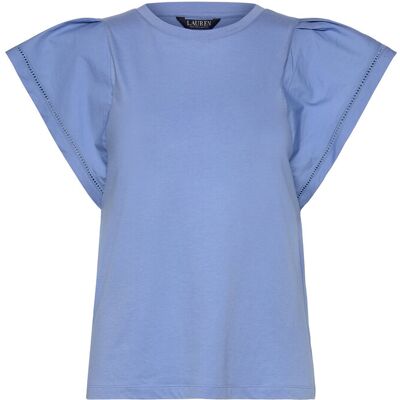 Lauren Ralph Lauren Jersey Flutter-Sleeve Tee XL SKY BLUE XL Lauren Ralph Lauren Jersey Flutter-Sleeve Tee XL SKY BLUE XL