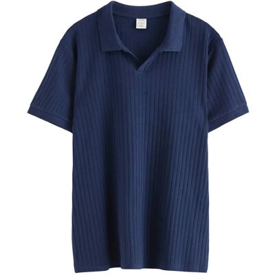 Lindex Ribbed Top With Collar 170 DARK BLUE 170 Lindex Ribbed Top With Collar 170 DARK BLUE 170