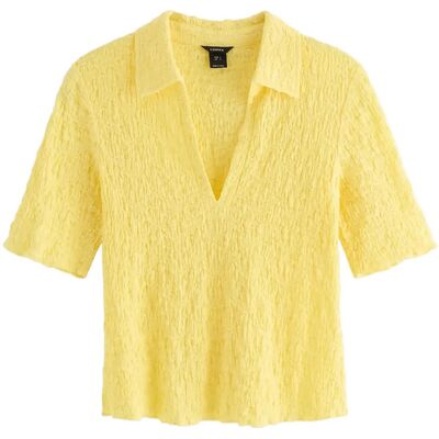 Lindex Short-Sleeved Top L LIGHT YELLOW L Lindex Short-Sleeved Top L LIGHT YELLOW L