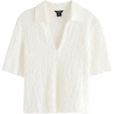 Lindex Short-Sleeved Top L OFF WHITE L Lindex Short-Sleeved Top L OFF WHITE L