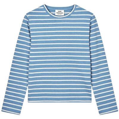 Mads Nørgaard Pablo Maggie Tee Ls S FADED DENIM/VANILLA ICE S Mads Nørgaard Pablo Maggie Tee Ls S FADED DENIM/VANILLA ICE S