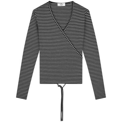 Mads Nørgaard 2X2 Cotton Stripe Susi Ls Top XL BLACK/VANILLA ICE XL Mads Nørgaard 2X2 Cotton Stripe Susi Ls Top XL BLACK/VANILLA ICE XL