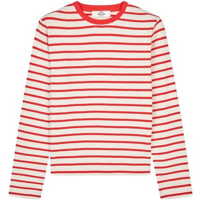 Mads Nørgaard Pablo Maggie Tee Ls XL VANILLA ICE/FIERY RED XL Mads Nørgaard Pablo Maggie Tee Ls XL VANILLA ICE/FIERY RED XL