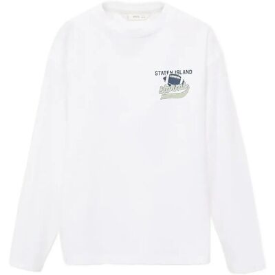 Mango Printed Long Sleeve T-Shirt 5-6 WHITE 5-6 Mango Printed Long Sleeve T-Shirt 5-6 WHITE 5-6