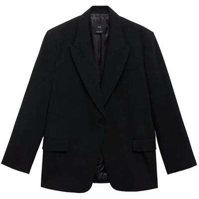 Mango Suit Blazer With Flap Pockets XL BLACK XL Mango Suit Blazer With Flap Pockets XL BLACK XL