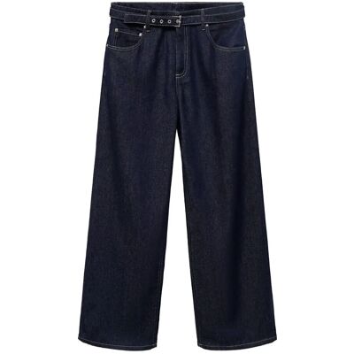 Mango Straight-Fit Belt Jeans 32 OPEN BLUE 32 Mango Straight-Fit Belt Jeans 32 OPEN BLUE 32