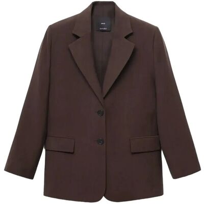 Mango Lyocell Suit Blazer XL DARK BROWN XL Mango Lyocell Suit Blazer XL DARK BROWN XL