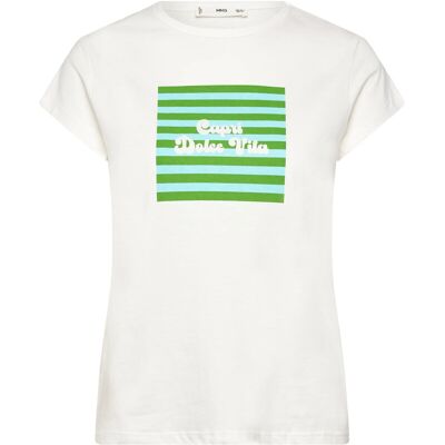 Mango Printed Cotton-Blend T-Shirt XS GREEN XS Mango Printed Cotton-Blend T-Shirt XS GREEN XS